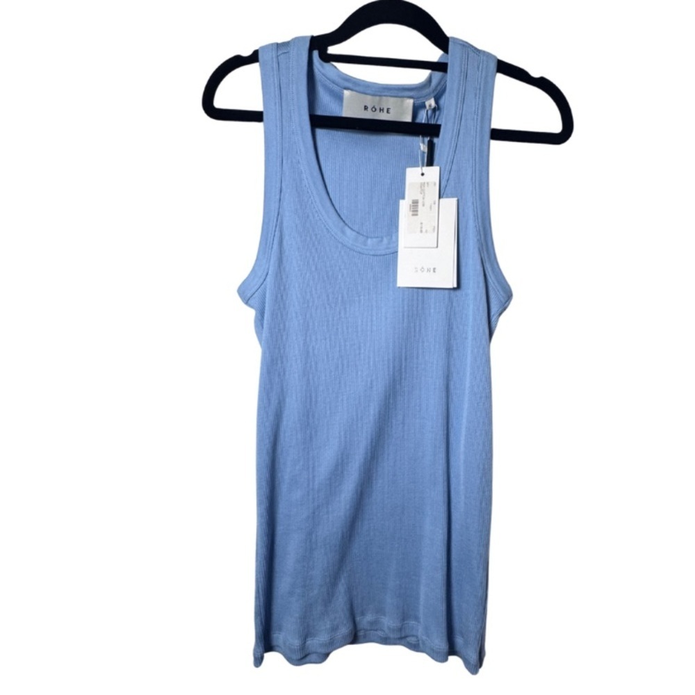 Rohe Light Blue Ribbed Tank Top - Picture 2 of 7